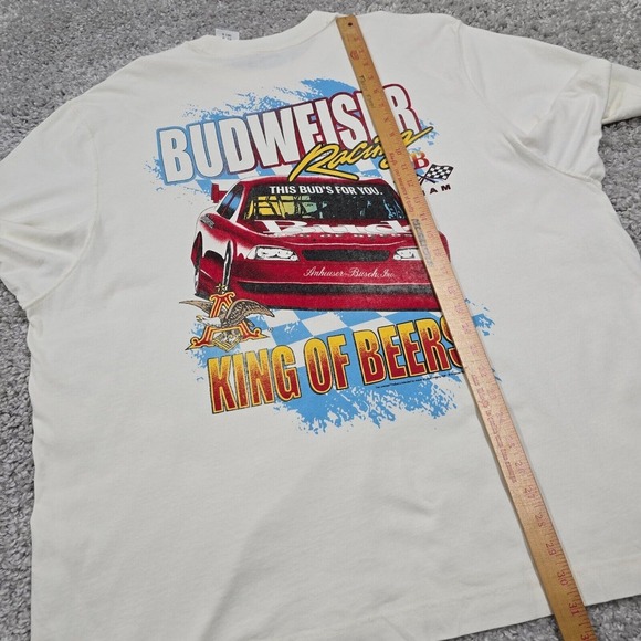 Abercrombie & Fitch Shirt Mens XXL Cream Graphic Budweiser Racing Cars - Picture 9 of 10